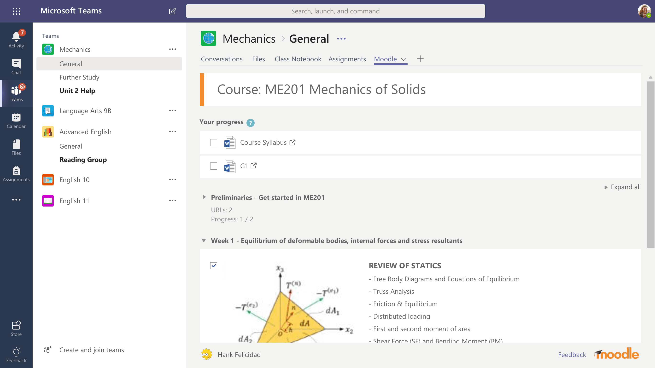 Moodle LMS integration in Microsoft Teams